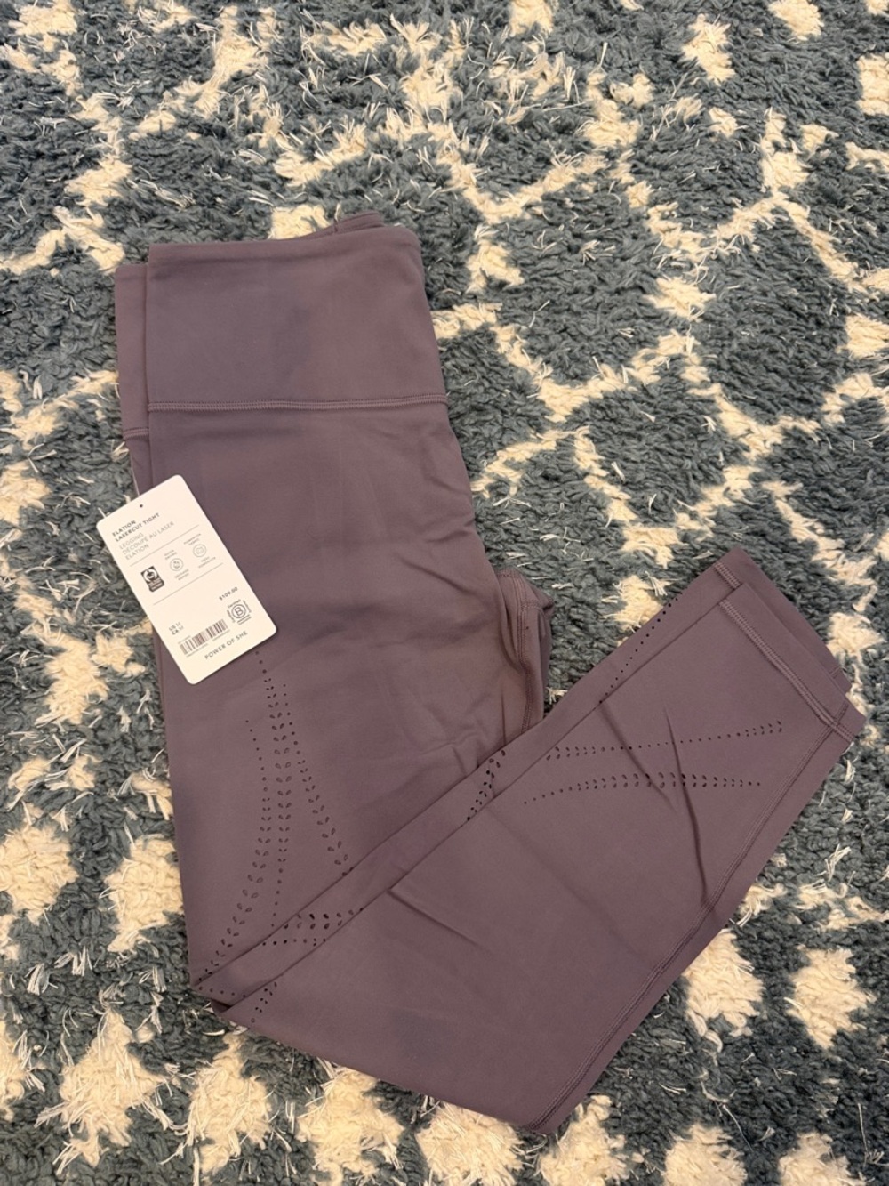 Athleta Purple Active Leggings with Perforated Detail
